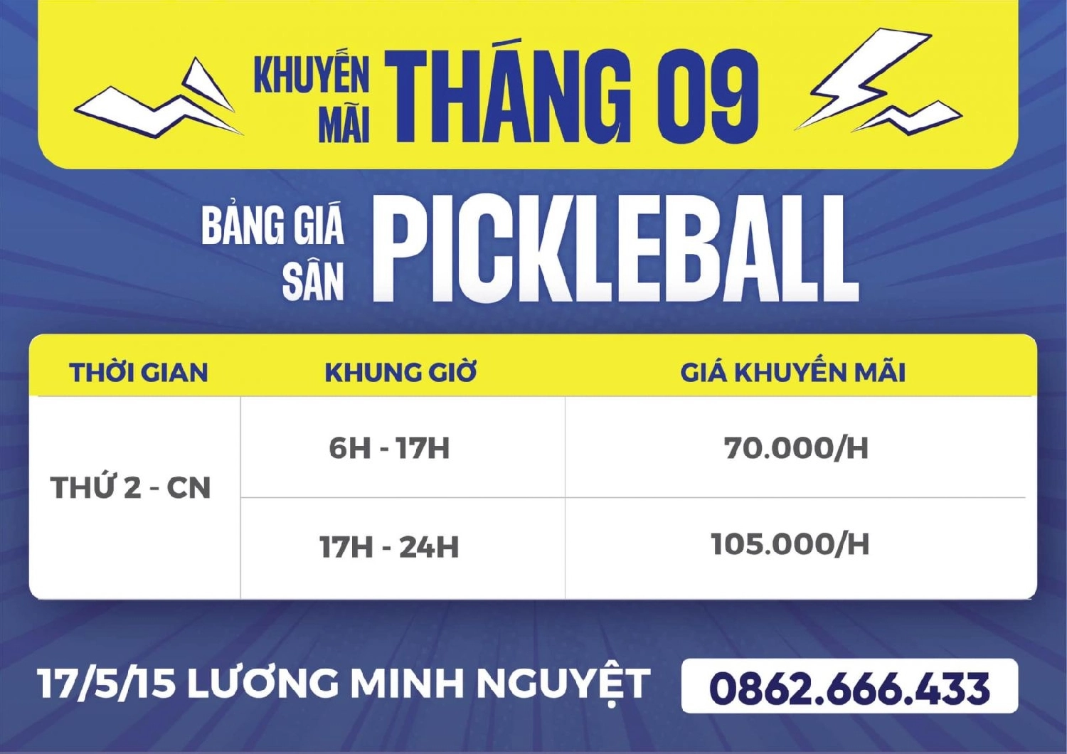 Giá thuê sân Pickleball TTC