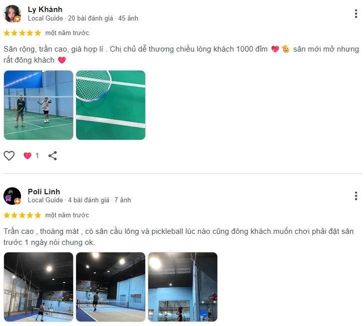 Đánh giá của người chơi tại sân Pickleball TTC
