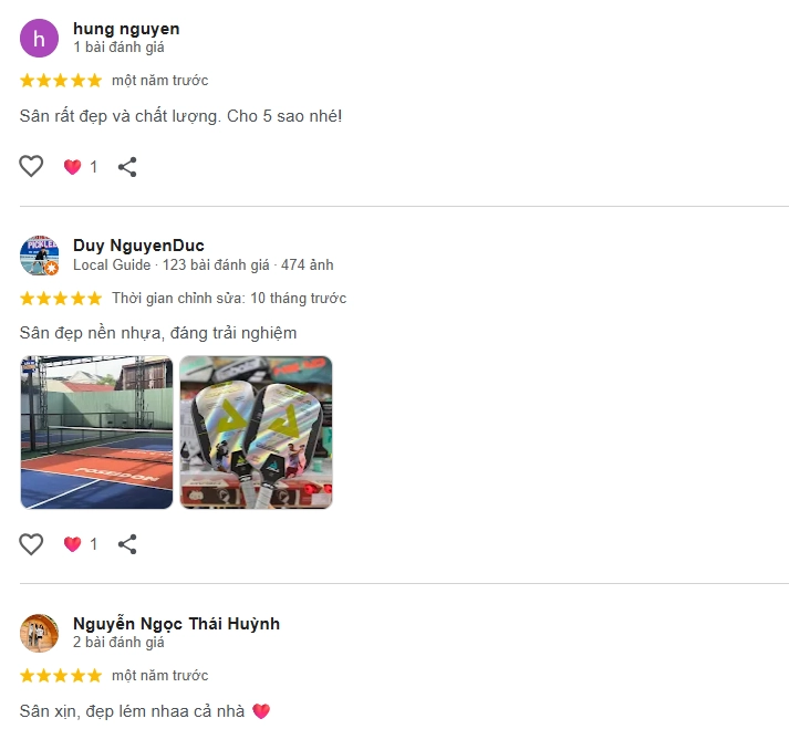  Đánh giá của người chơi tại sân Pickleball V2 Sport & Chill 