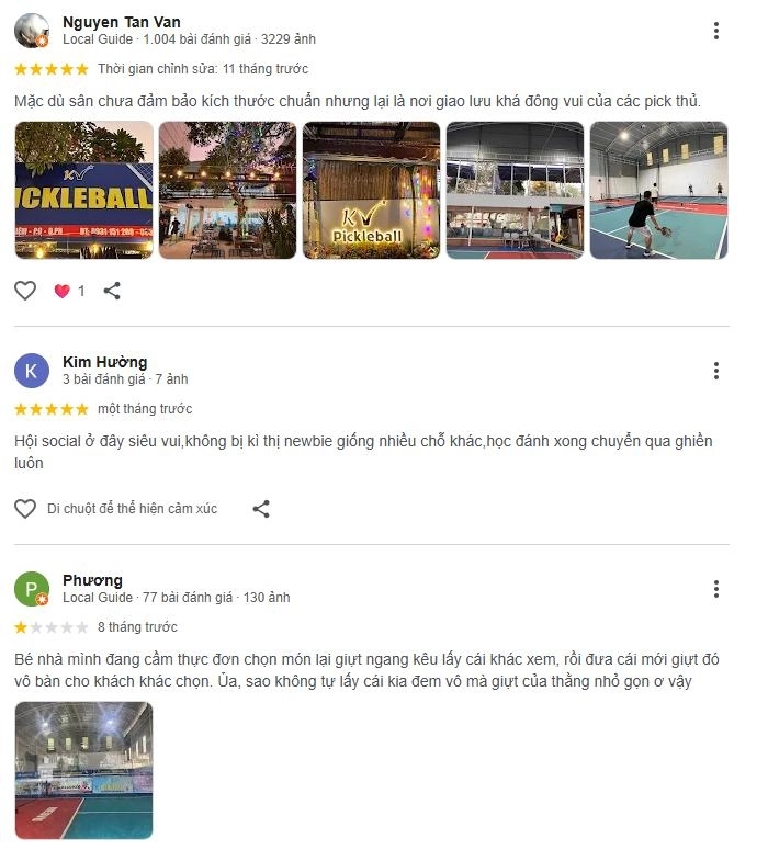 Phản hồi tích cực của người chơi sau khi trải nghiệm sân pickleball và cafe kiều vũ
