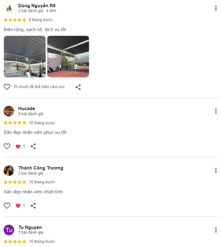 Đánh giá của người chơi tại sân Pickleball Vạn Phúc