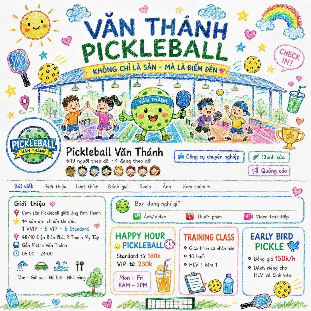 Cập nhật bảng giá thuê sân pickleball văn thánh