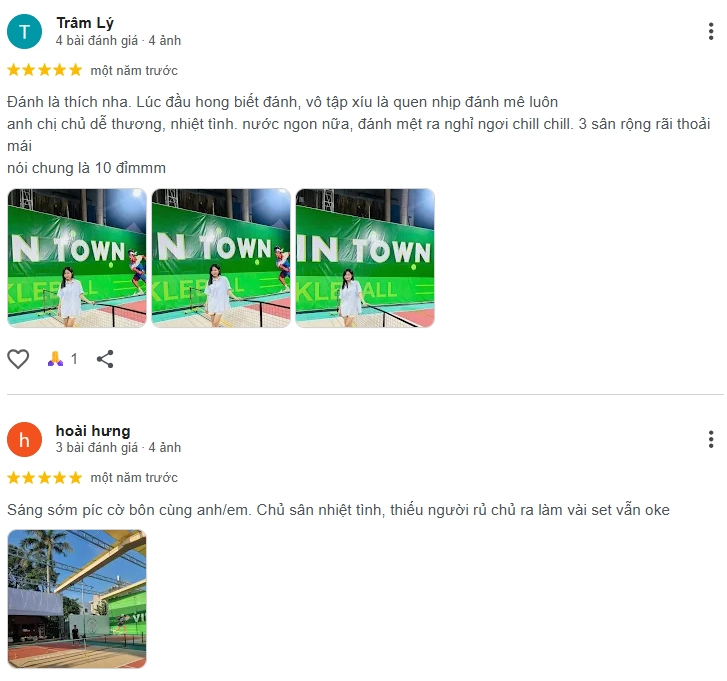 Đánh giá của người chơi tại sân Pickleball Viemin Town