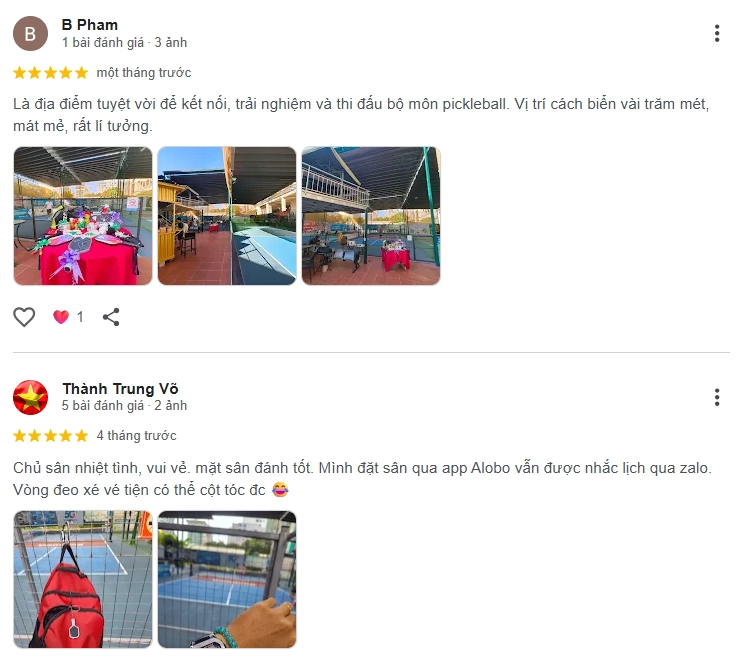Đánh giá của người chơi tại sân Pickleball Viễn Đông