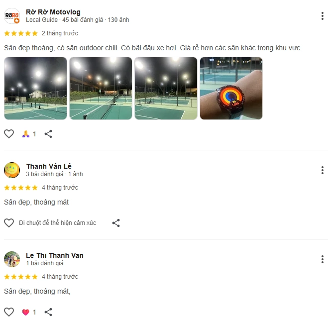 Đánh giá của người chơi tại sân Pickleball Vietstar