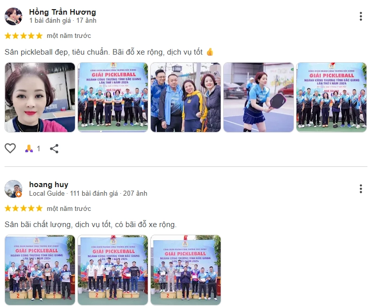 Đánh giá của người chơi tại sân Pickleball Vifoco