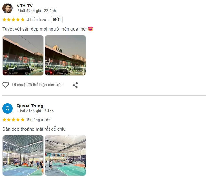Đánh giá của người chơi tại sân Pickleball Watson Hạ Long