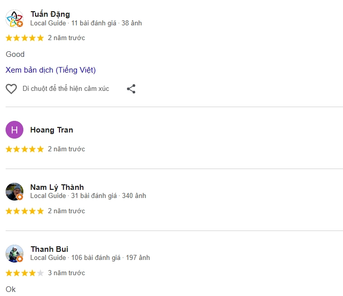 Đánh giá của người chơi tại sân tennis Celadon