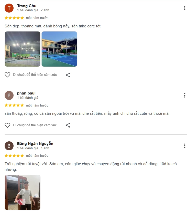 Đánh giá của người chơi tại sân The Pickle Pit