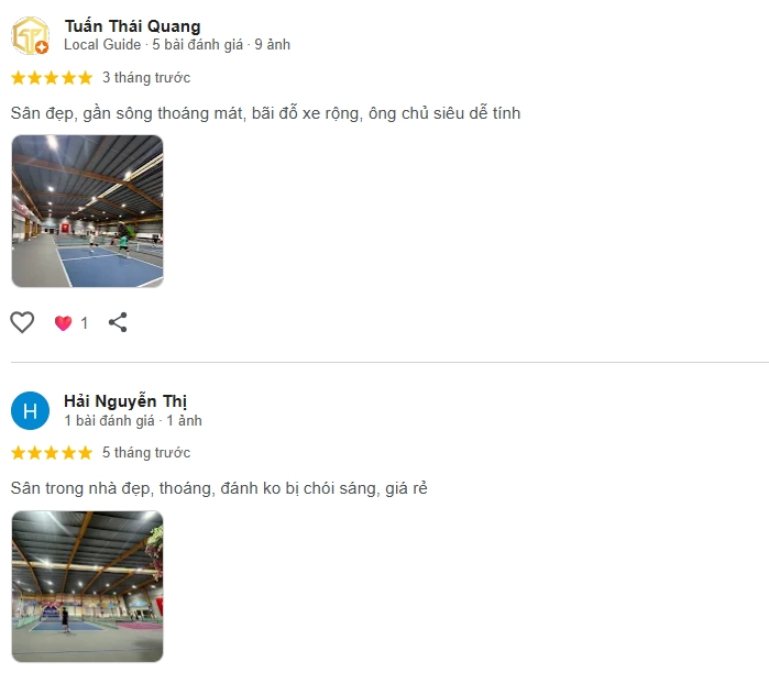  Đánh giá của người chơi tại sân Văn Minh Pickleball