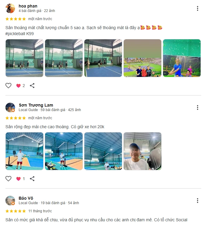 Đánh giá của người chơi tại sân SC Pickleball Hoàng Hoa Thám