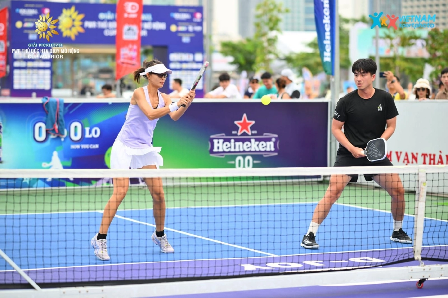 Sĩ Bội Ngọc pickleball có phong cách thi đấu mạnh mẽ