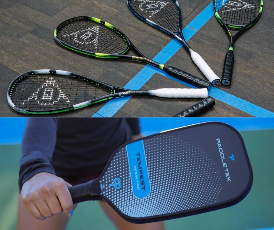 vợt squash vs pickleball