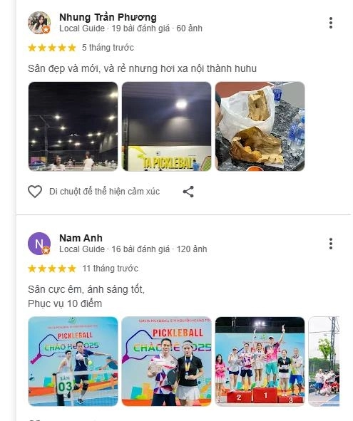 Đánh giá chất lượng sân TA Pickleball từ người chơi