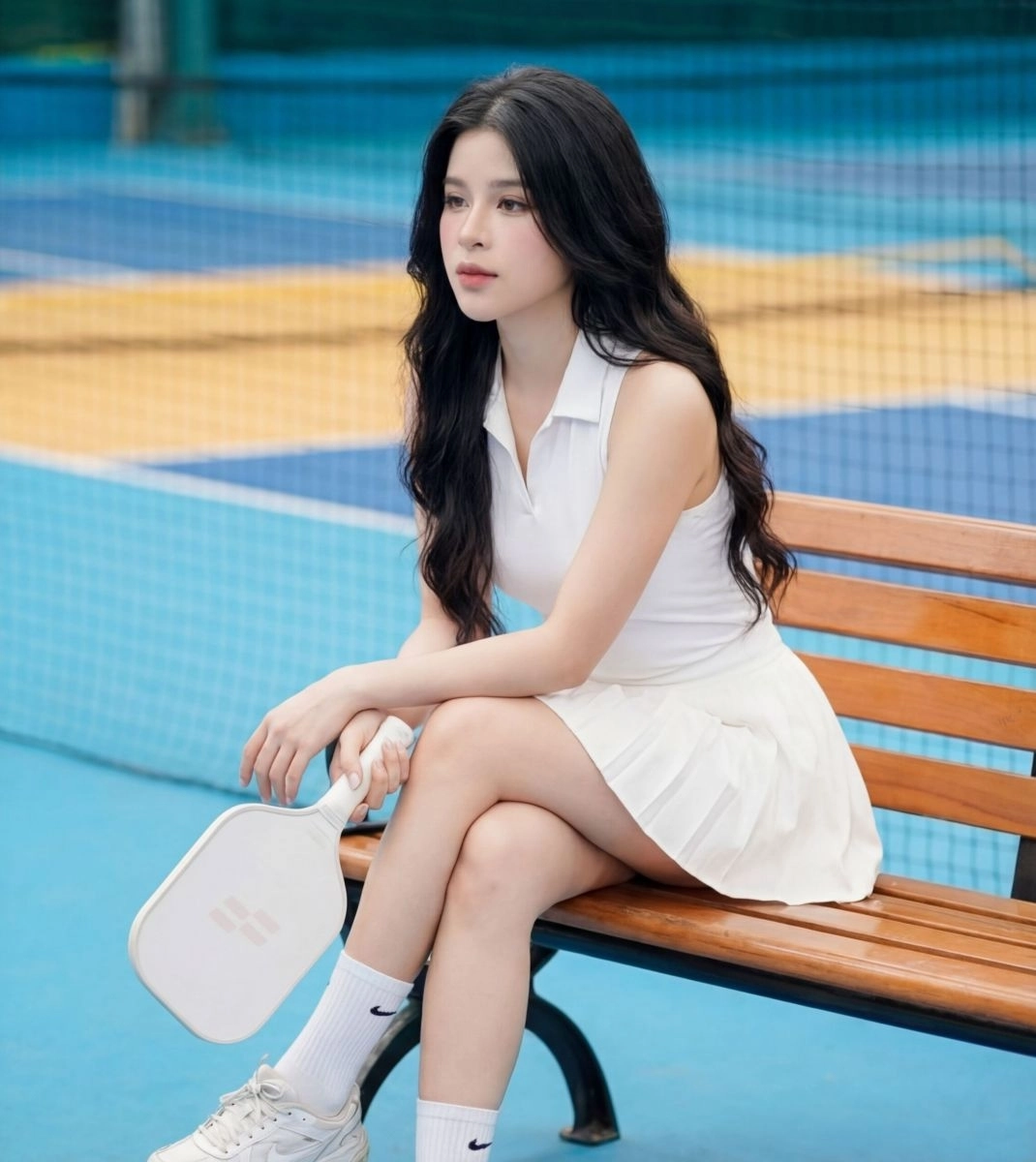 Tạo dáng chụp ảnh pickleball