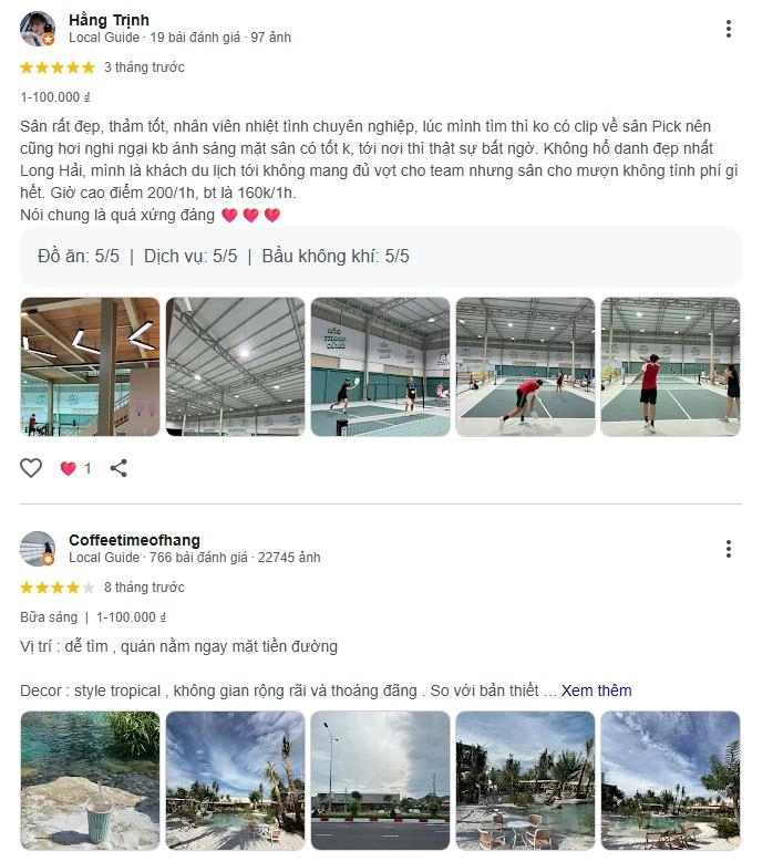 Đánh giá chất lượng sân The Moco Coffee & Pickleball Hồ Chí Minh