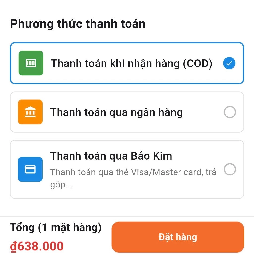 Lựa chọn phương thức thanh toán phù hợp