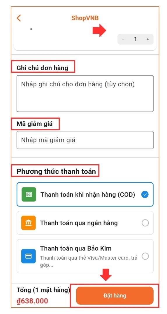 Kiểm tra lại các thông tin trước khi tiến hành mua sản phẩm 