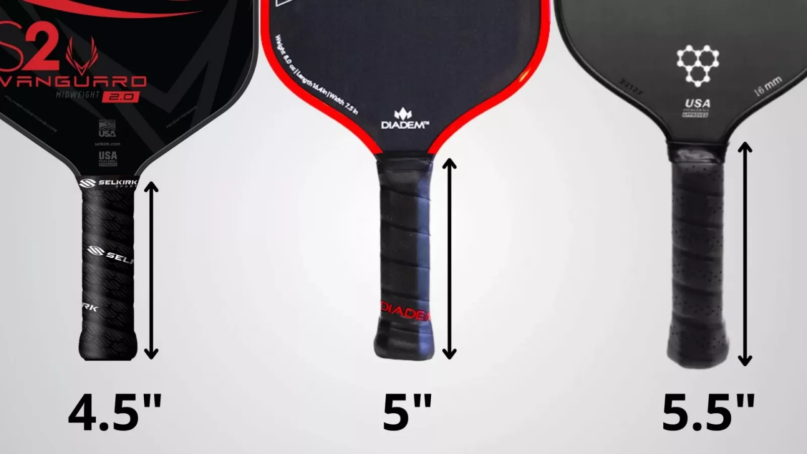 kích thước cán vợt pickleball đạt tiêu chuẩn USAPA
