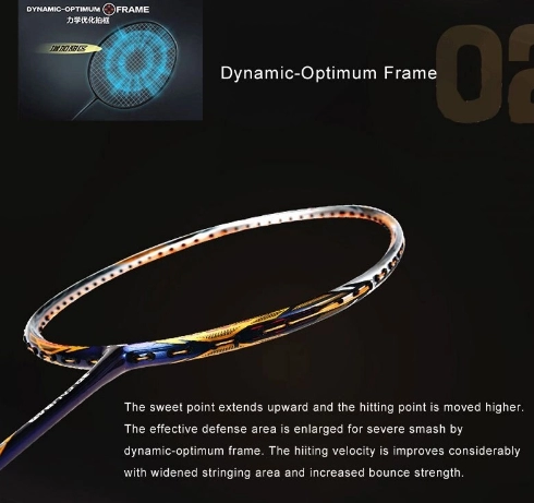 Công nghệ DYNAMIC OPTIMUM FRAME của Vợt cầu lông Lining Axforce 10