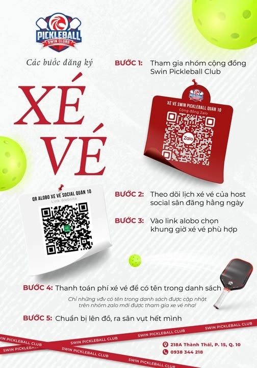 Xé vé pickleball