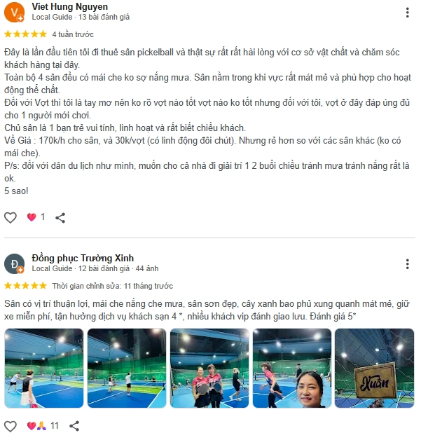 Đánh giá của người chơi tại sân Yasaka Pickleball Nha Trang