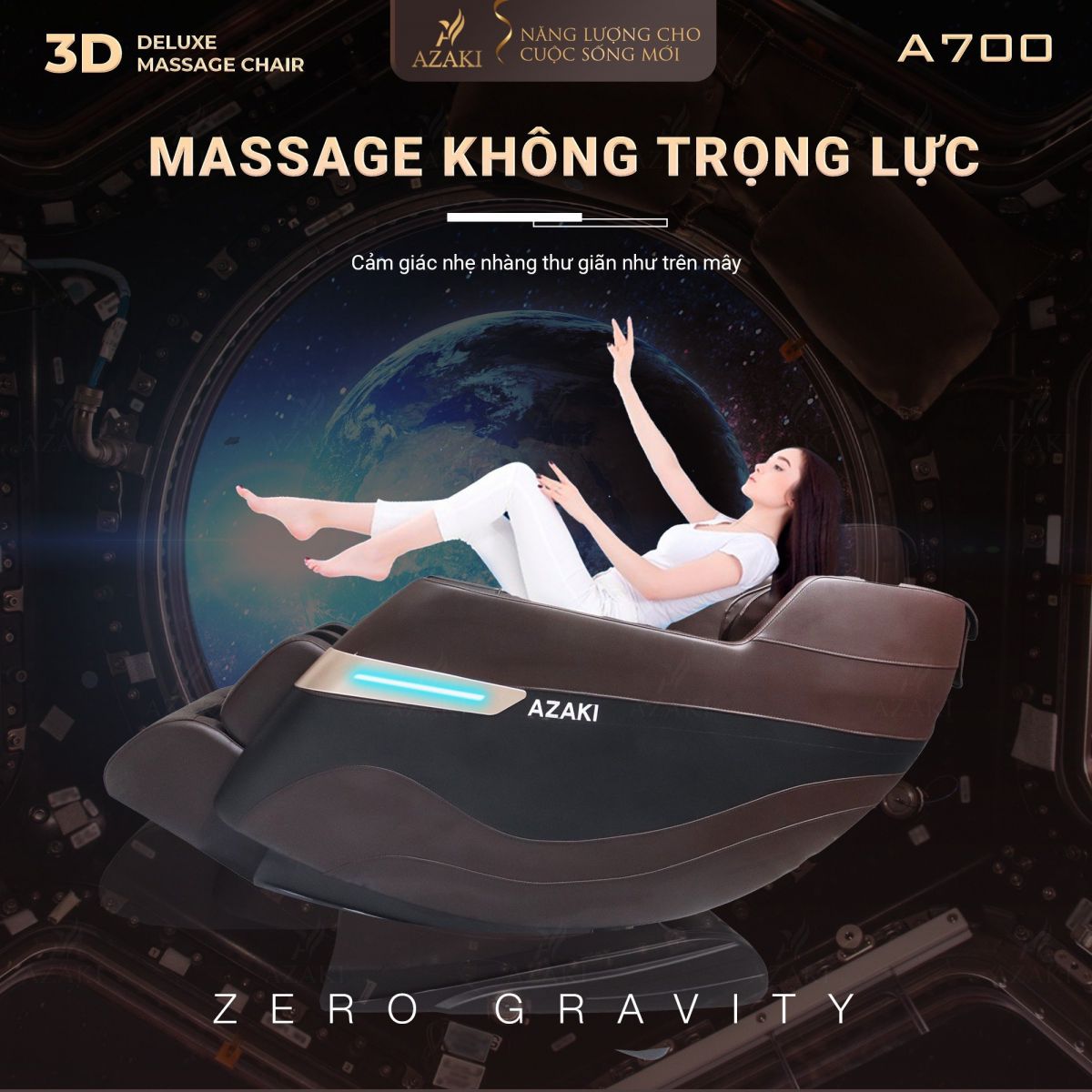 Chế độ không trọng lực của Ghế Massage Azaki A700 - Đen Chính Hãng
