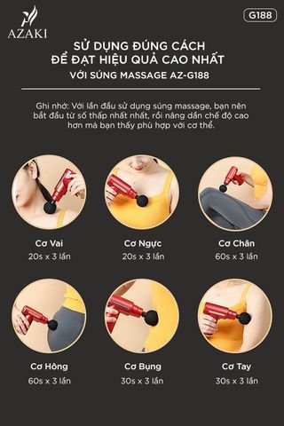 Chế độ massage của Máy (Súng) Massage Cầm Tay Azaki G188 chính hãng