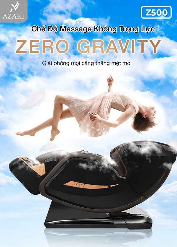 Chế độ massage không trọng lực Zero Gravity của ghế Massage Azaki Z500 - Cam chính hãng