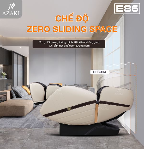 Chế độ Zero Sliding Space của Ghế Massage Azaki E86 - Xanh chính hãng