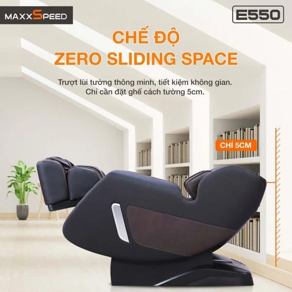 Chế độ Zero sliding space của Ghế Massage Azaki Maxxspeed E550 - Nâu chính hãng