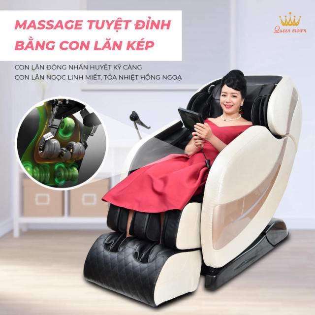 Con lăn kép của Ghế massage Queen Crown QC CX7 Plus