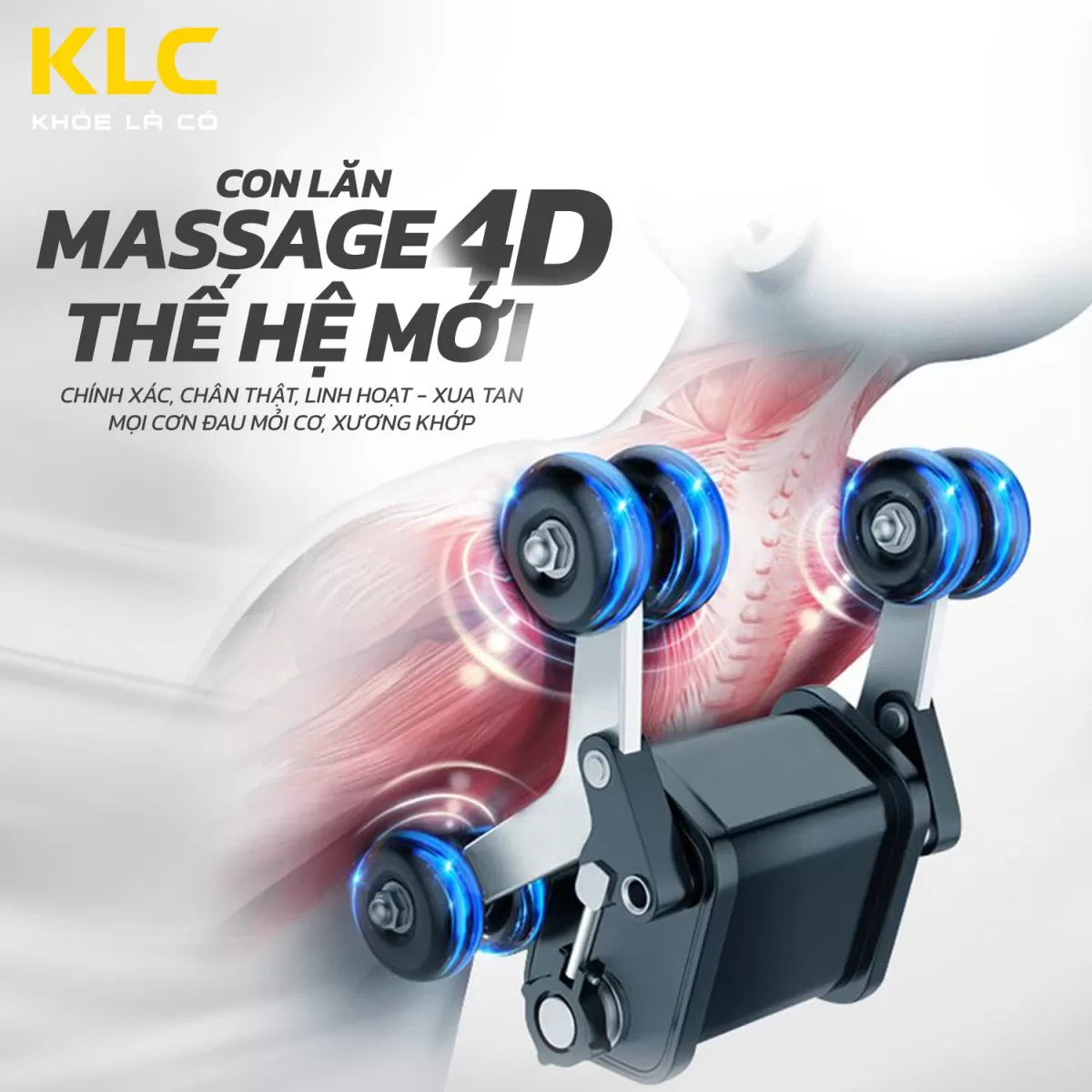 con lăn massage 4D của Ghế Massage KLC K228