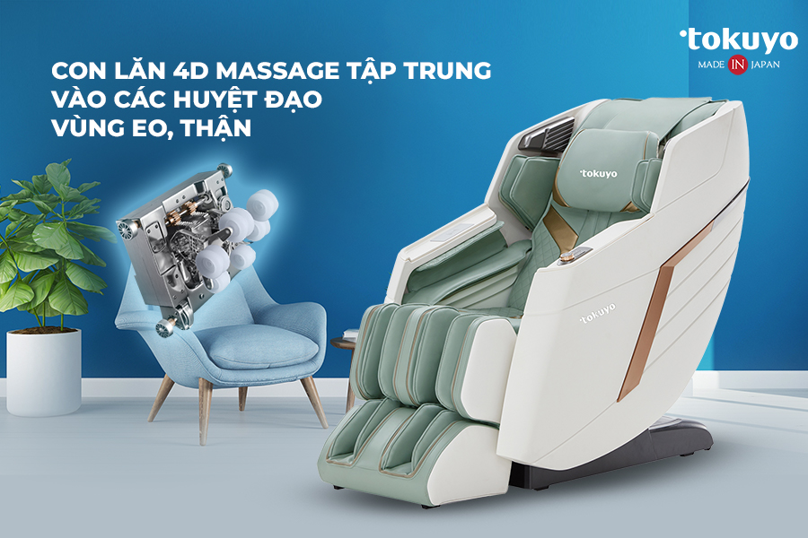 con lăn massage 4D của Ghế massage Tokuyo TC-698
