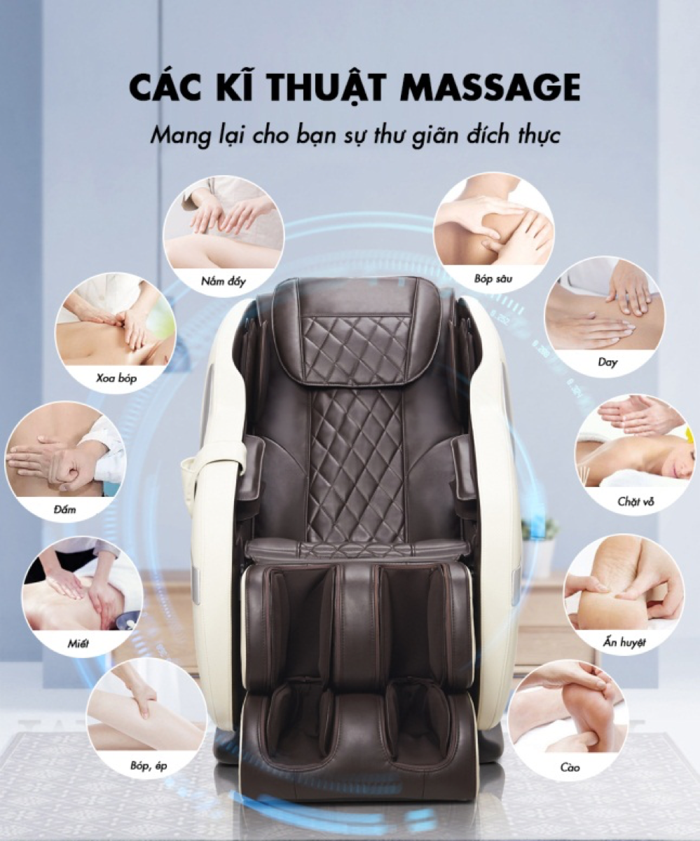 các kĩ thuật massage của ghế massage Azaki