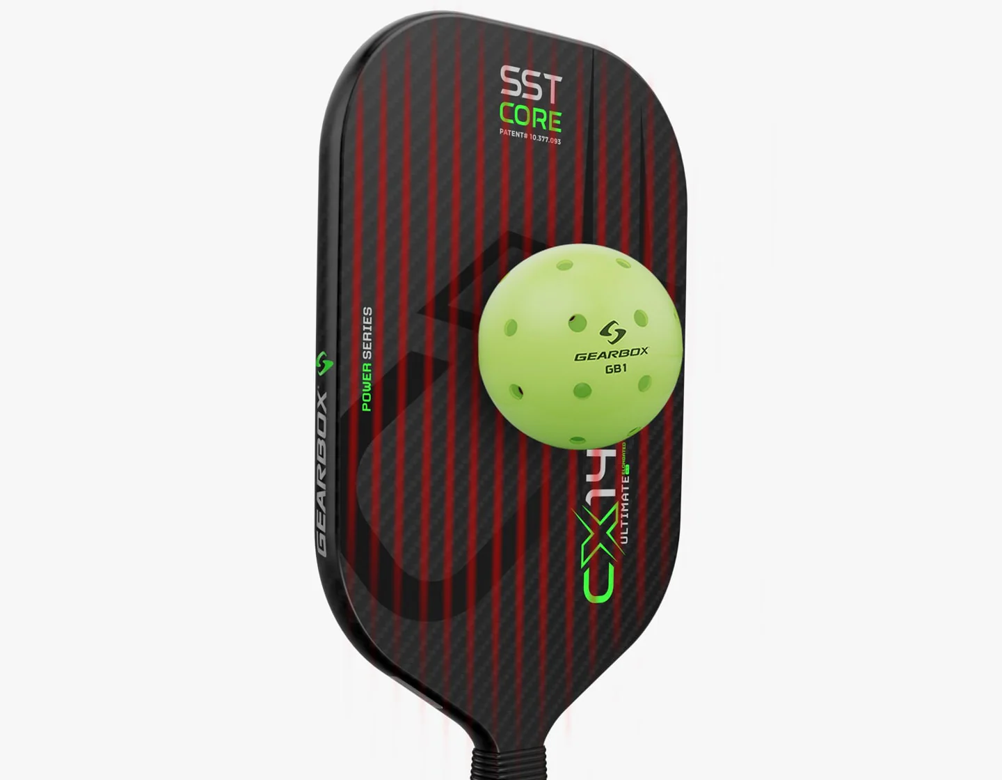 Công nghệ IMPROVED HYBER-BITE 2.0 SPIN TECHNOLOGY của Vợt Pickleball Gearbox CX14E Ultimate