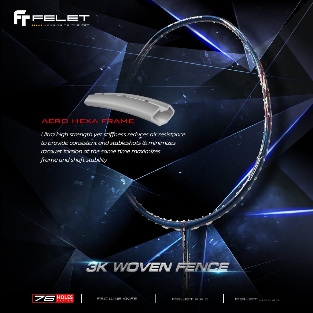 Công nghệ AERO HEXA FRAME của vợt cầu lông Felet Dome 08 (black) Chính Hãng