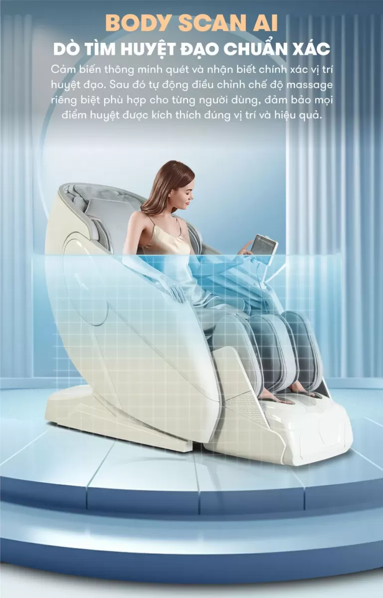 Công nghệ Body Scan của Ghế Massage Elip O7