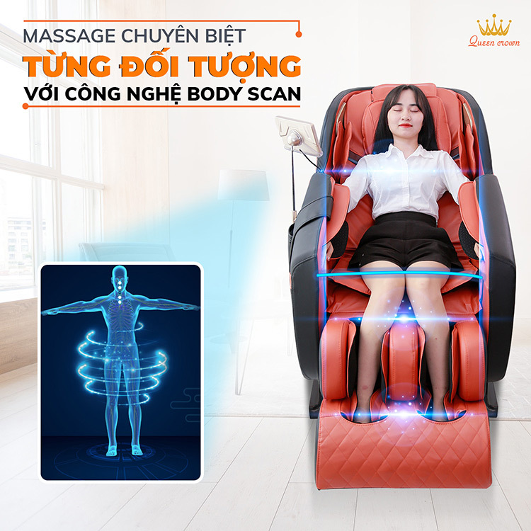 Công nghệ Body Scan của Ghế massage Queen Crown QC LX3 Plus