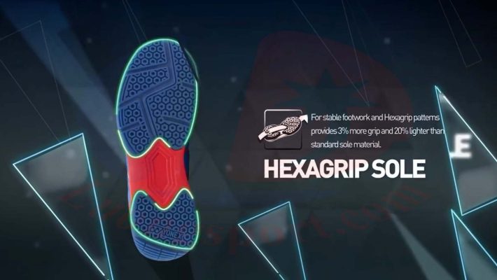 Công nghệ HEXAGRIP SOLE của Giày cầu lông Yonex Dominant 5