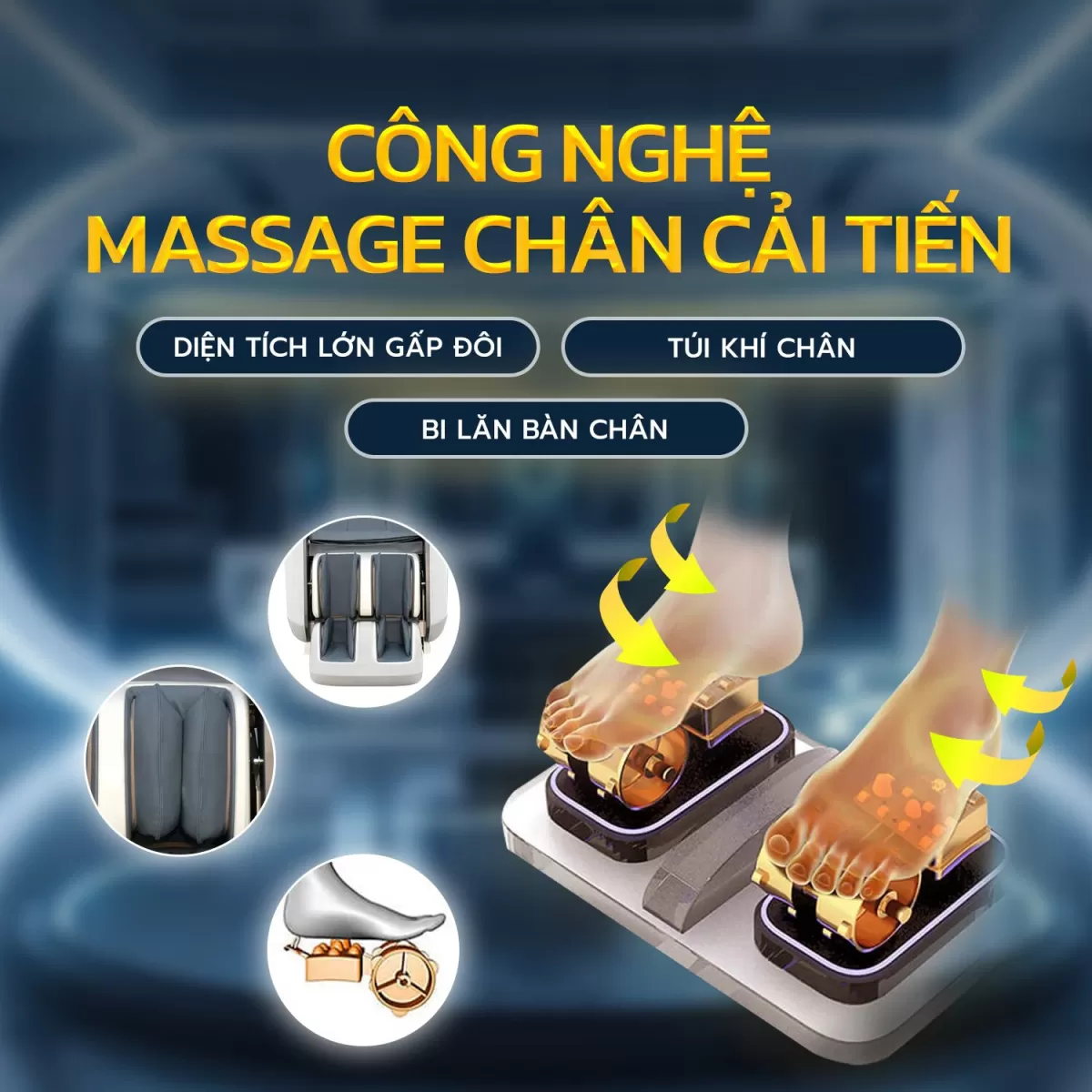 Công nghệ massage chân của Ghế Massage Klc K36 Xám-Trắng