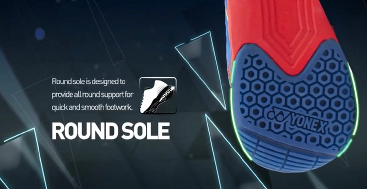 công nghệ ROUND SOLE của giày cầu lông Yonex