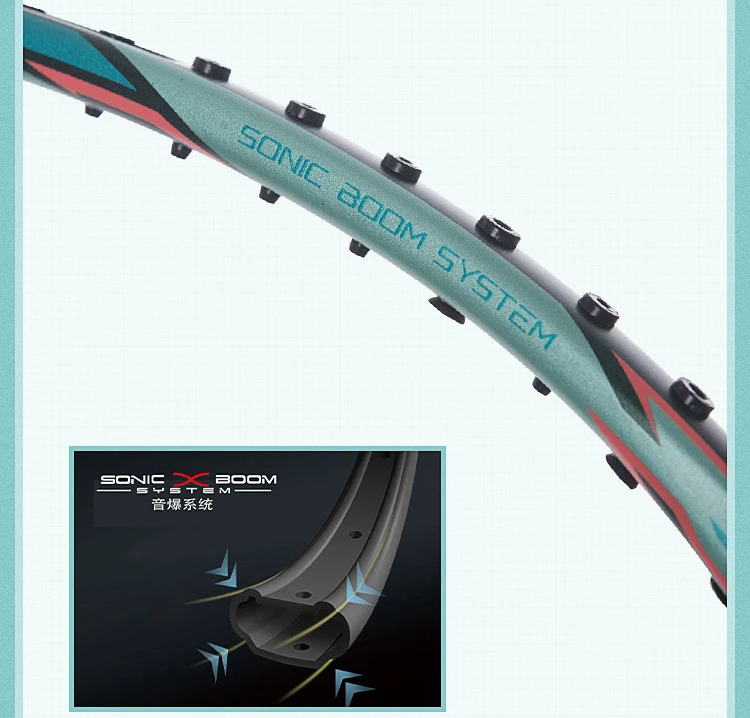 Công nghệ Sonic Boom System của Vợt Cầu Lông Lining Halbertec Motor - Đỏ (Nội địa Trung)