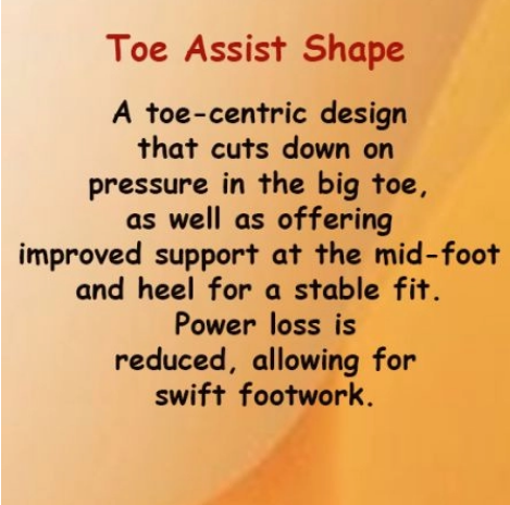 Công nghệ Toe Assist Shape của Giày Cầu Lông Yonex Cascade Accel White/Lime Chính Hãng