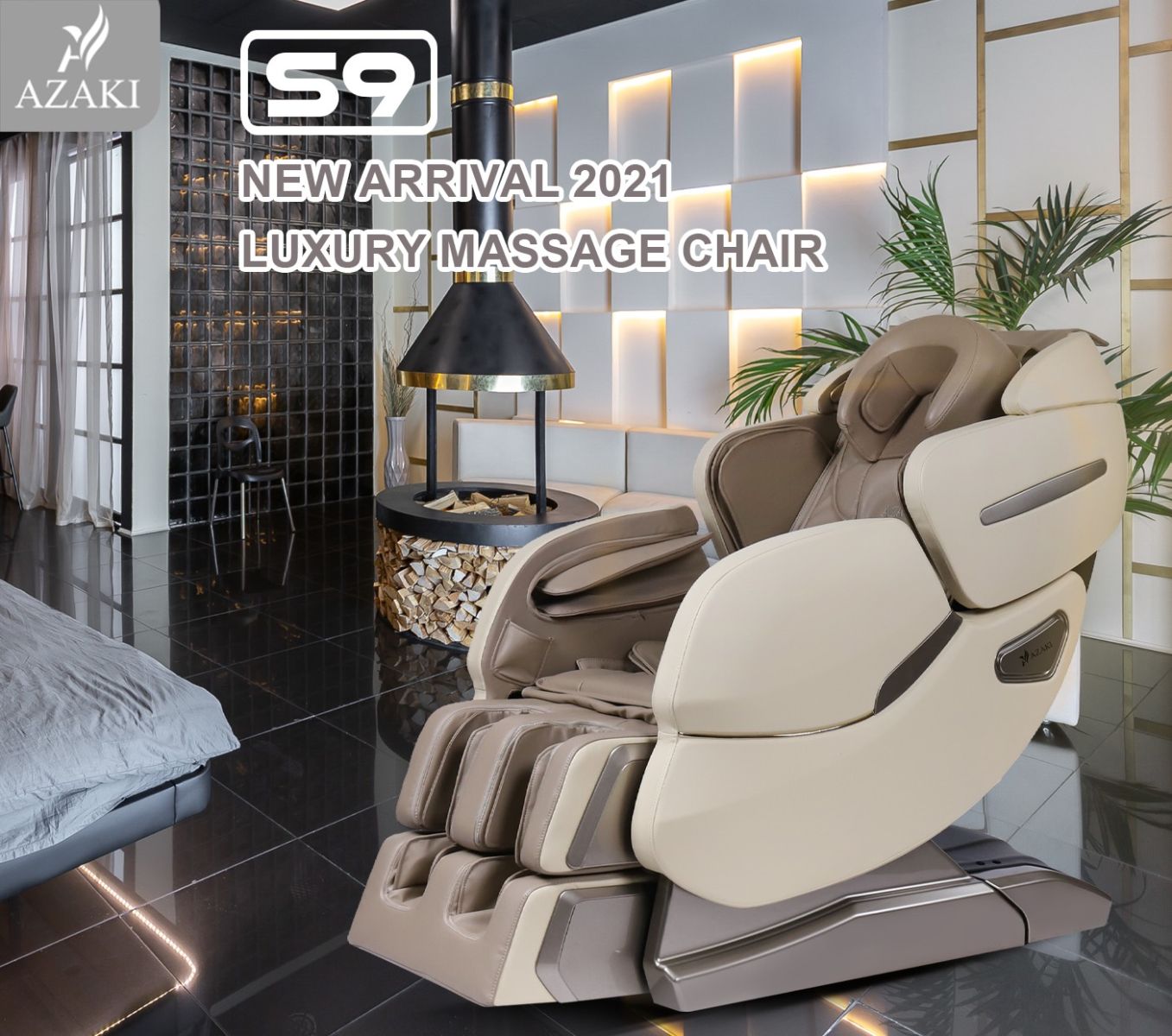 công nghệ và tính năng của ghế massage Azaki S9 - Ghi Xám chính hãng