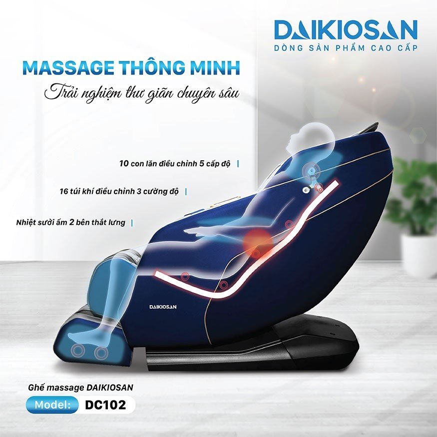 công nghệ và tính năng của ghế massage Daikiosan DC102