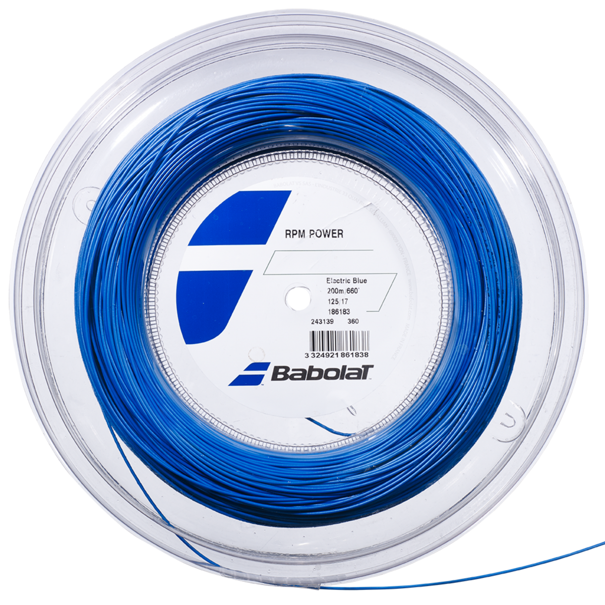 Babolat RPM Team 17 1.25mm Tennis String Reel – Black – 660ft / 200m