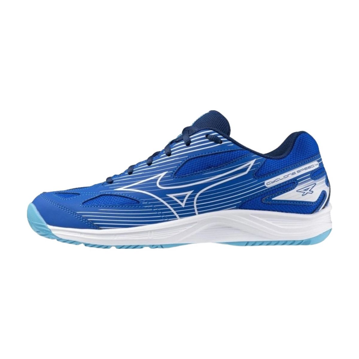 Giày Cầu Lông Mizuno Cyclone Speed 4 - Xanh Trắng Chính Hãng (V1GA238001)