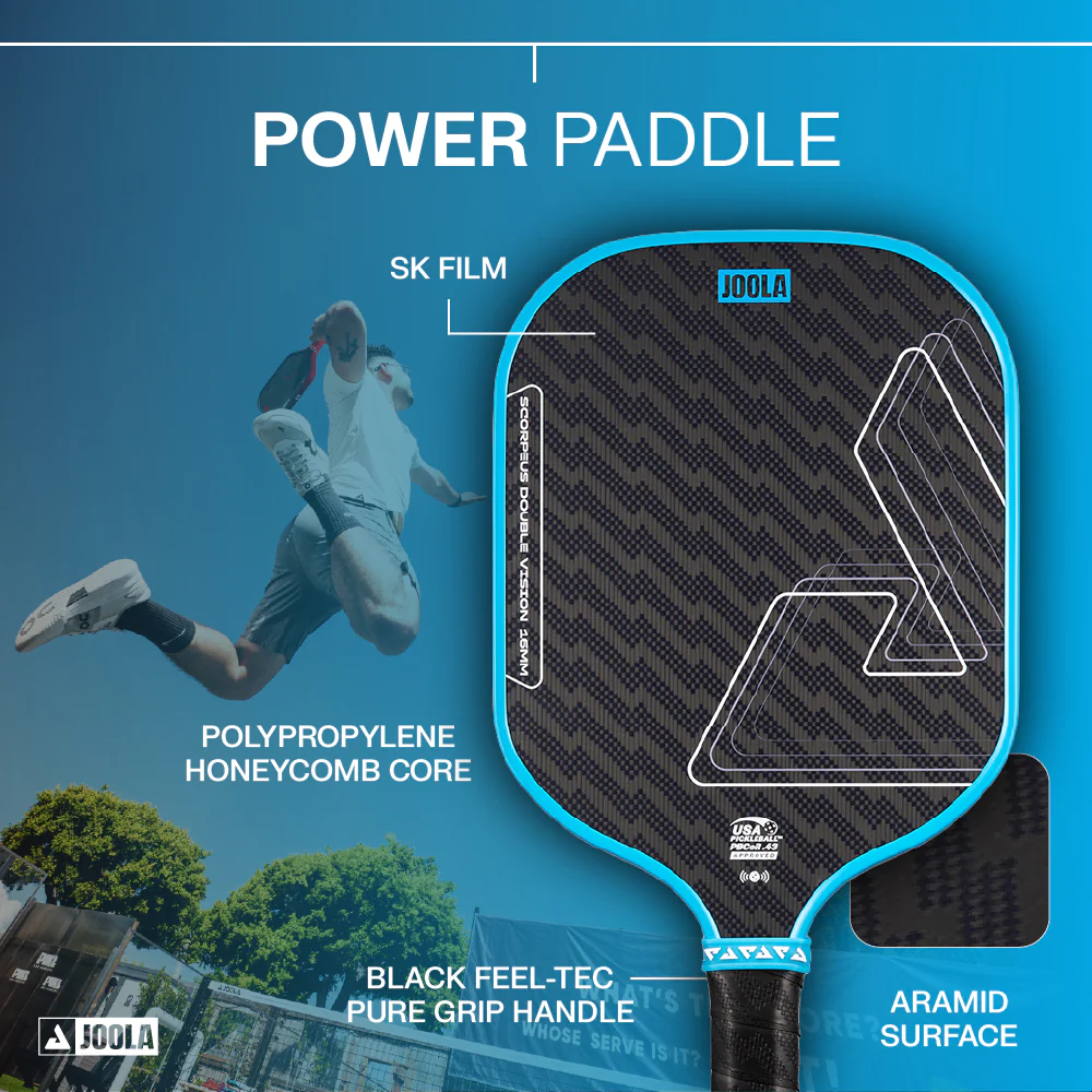 Công nghệ tích hợp trên Vợt Pickleball Joola Scorpeus Double Vision 16mm
