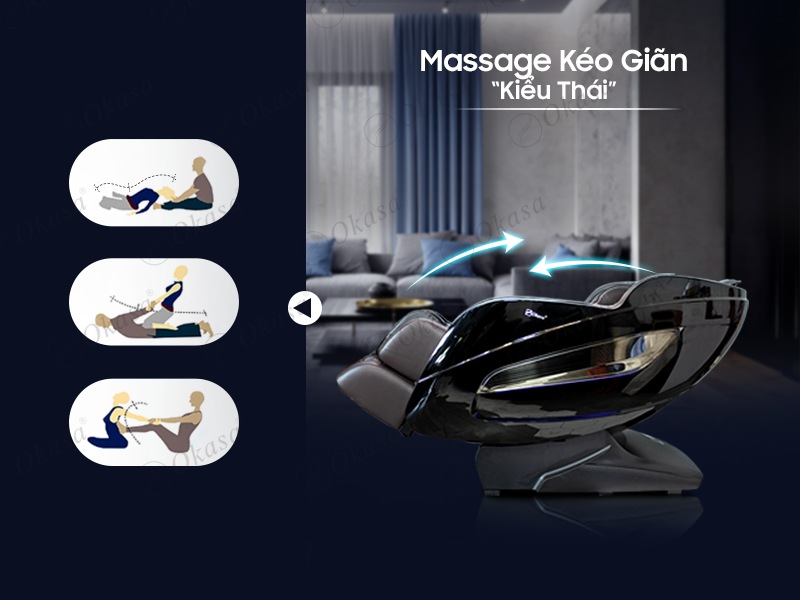 massage kéo giãn kiểu Thái của Ghế Massage Okasa OS-968